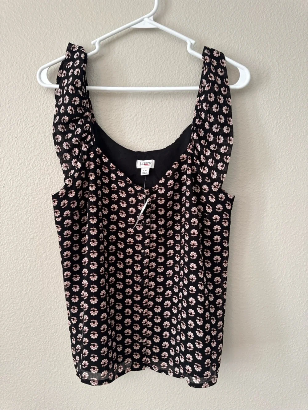 NWT J. Crew Sleeveless Ruffle Button Down Top